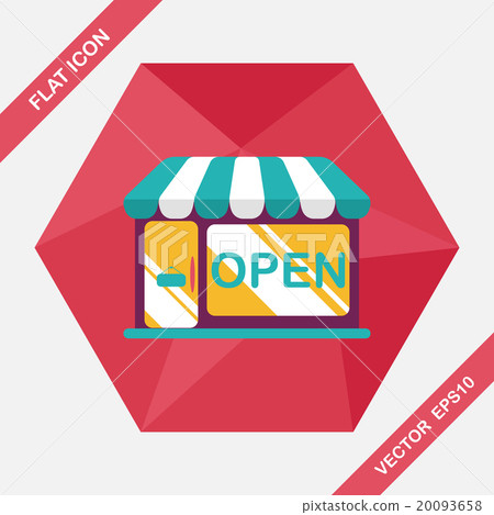 shopping store flat icon with long shadow,eps10 20093658