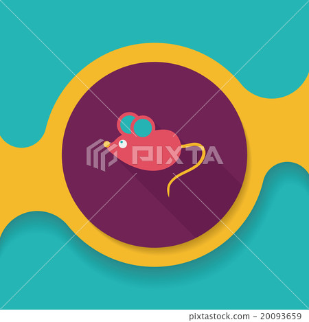 Pet mouse flat icon with long shadow,eps10 20093659