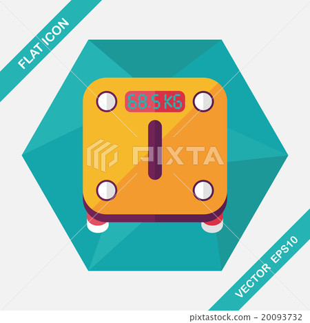 Weight scale flat icon with long shadow - Stock Illustration [20093732 ...
