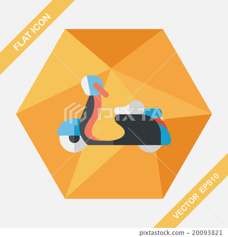 Transportation scooter flat icon with long shadow,eps10 Transportation scooter flat icon with long shadow,eps10 20093821