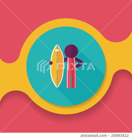 surfing flat icon with long shadow surfing flat icon with long shadow 20093822