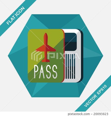 Passport icon, flat icon with long shadow Passport icon, flat icon with long shadow 20093823