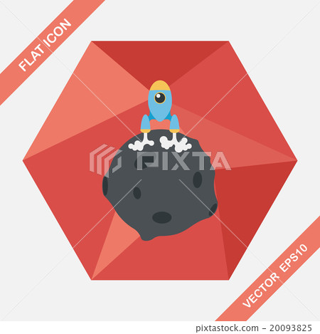 Space planet and space ship flat icon with long shadow,eps10 Space planet and space ship flat icon with long shadow,eps10 20093825