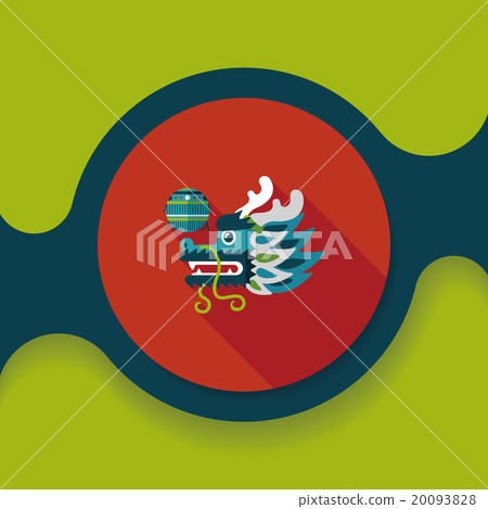 Chinese New Year flat icon with long shadow,eps10,The dragon and Chinese New Year flat icon with long shadow,eps10,The dragon and 20093828