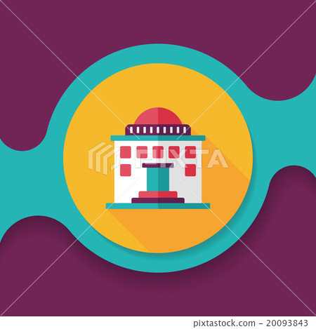 Building flat icon with long shadow,eps10 20093843