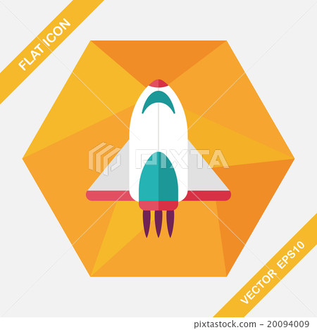 Spaceship flat icon with long shadow,eps10 20094009