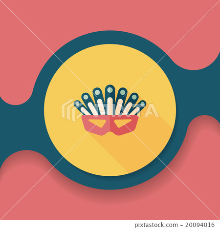 party mask flat icon with long shadow,eps10 - Stock Illustration ...