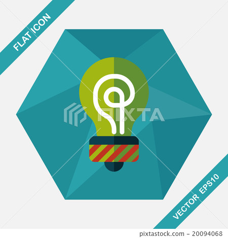 Light bulb flat icon with long shadow,eps10 - Stock Illustration ...