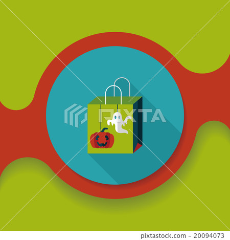 Halloween shopping bag flat icon with long shadow,eps10 20094073