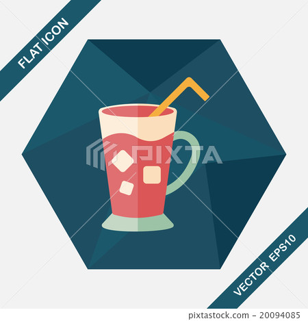 iced drink flat icon with long shadow,eps10 iced drink flat icon with long shadow,eps10 20094085