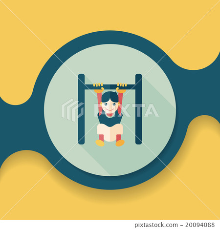 Boy hanging horizontal bar flat icon with long shadow,eps10 Boy hanging horizontal bar flat icon with long shadow,eps10 20094088