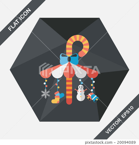 Decorative candy cane flat icon with long shadow eps10 Decorative candy cane flat icon with long shadow eps10 20094089