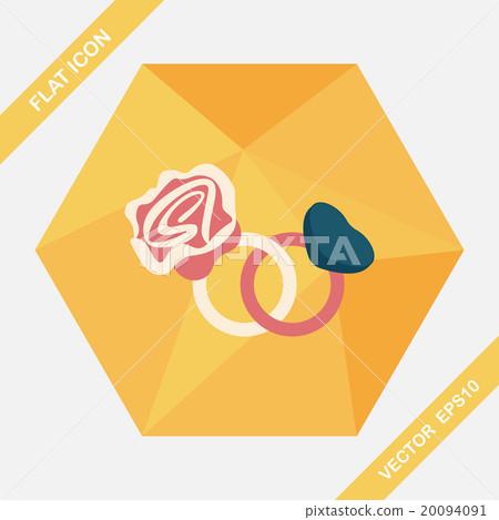 Valentine's Day diamond ring flat icon with long shadow,eps10 Valentine's Day diamond ring flat icon with long shadow,eps10 20094091