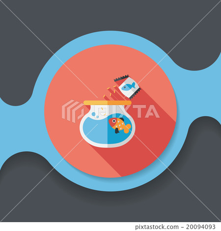 Pet fish flat icon with long shadow,eps10 20094093