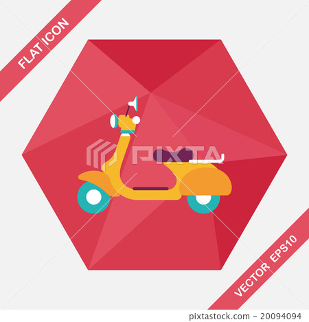 Transportation scooter flat icon with long shadow,eps10 Transportation scooter flat icon with long shadow,eps10 20094094