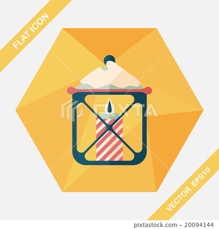 Christmas candle flat icon with long shadow,eps10 20094144
