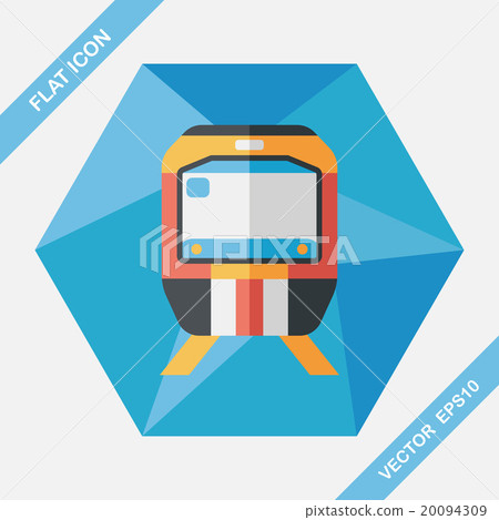 Transportation subway flat icon with long shadow,eps10 20094309