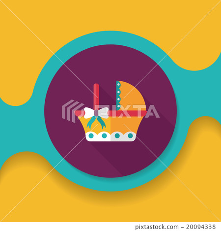 baby cradle bed flat icon with long shadow,eps10 baby cradle bed flat icon with long shadow,eps10 20094338