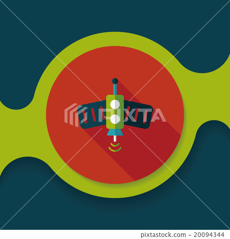 Space Satellite flat icon with long shadow,eps10 20094344