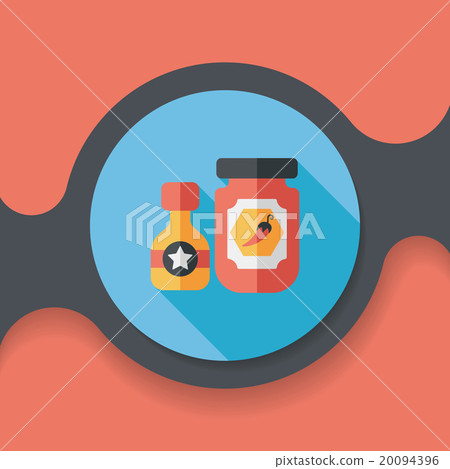 kitchenware hot sauce flat icon with long shadow,eps10 20094396