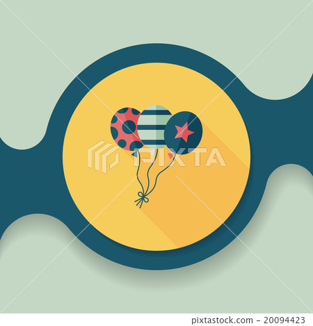 balloons flat icon with long shadow,eps10 - Stock Illustration ...