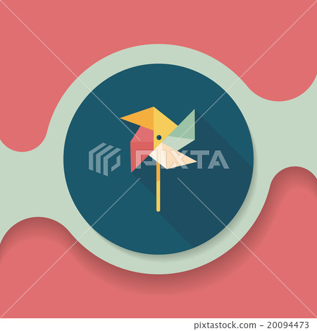 Windmill flat icon with long shadow - Stock Illustration [20094473] - PIXTA