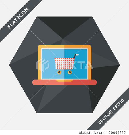 online shopping flat icon with long shadow,eps10 20094512