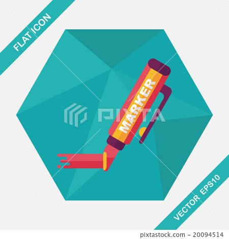 Highlighter flat icon with long shadow,eps10 Highlighter flat icon with long shadow,eps10 20094514