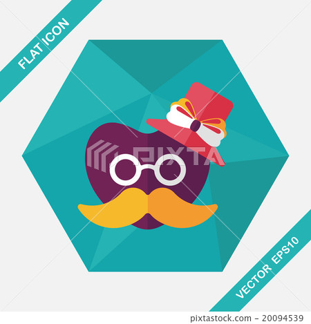 Valentine's Day love heart flat icon with long shadow,eps10 20094539