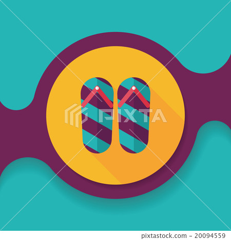 flip flop flat icon with long shadow,eps10 - Stock Illustration ...