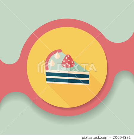 birthday cake flat icon with long shadow,eps10 - Stock Illustration ...