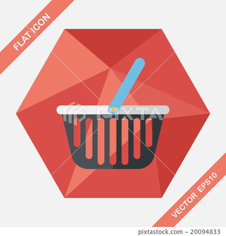 shopping basket flat icon with long shadow,eps10 - Stock Illustration ...
