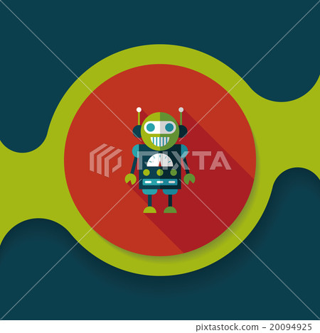 robot flat icon with long shadow,eps10 robot flat icon with long shadow,eps10 20094925
