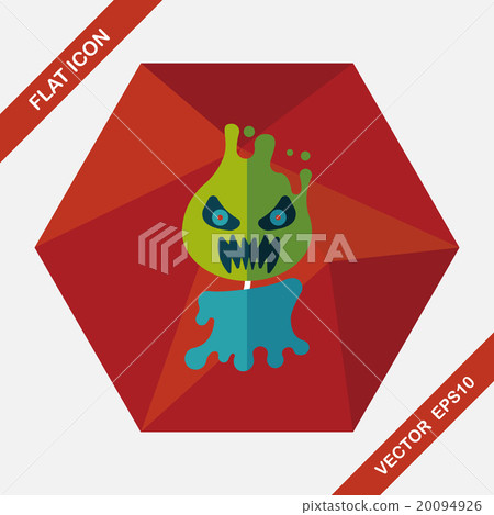 Halloween flame devil flat icon with long shadow,eps10 20094926