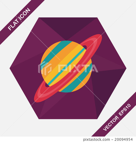 Space planet flat icon with long shadow,eps10 - Stock Illustration ...