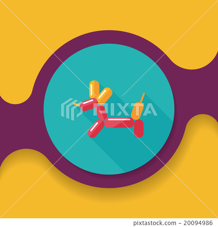 balloon dog flat icon with long shadow,eps10 20094986
