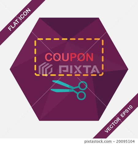 shopping sale coupon flat icon with long shadow,eps10 20095104