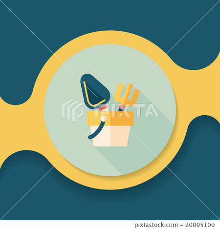 Shovel and bucket toys flat icon with long shadow,eps10 Shovel and bucket toys flat icon with long shadow,eps10 20095109