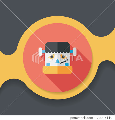 Frankenstein flat icon with long shadow,eps10 20095110
