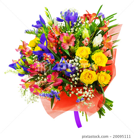 Bouquet of roses, iris, alstroemeria, nerine a Bouquet of roses, iris, alstroemeria, nerine a 20095111