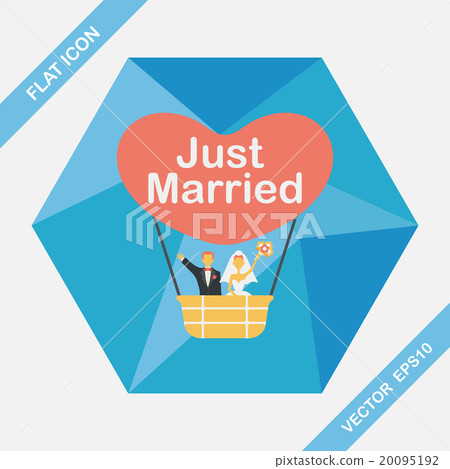 wedding couple flat icon with long shadow,eps10 - Stock Illustration ...