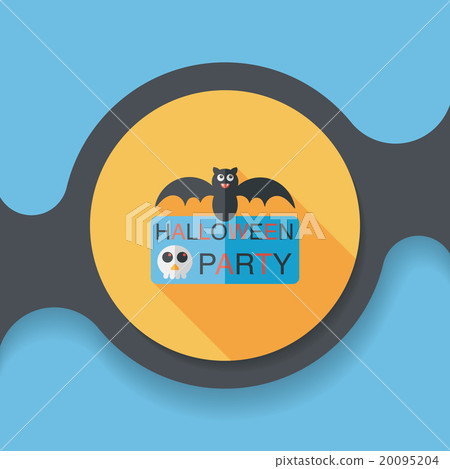 Halloween party sign flat icon with long shadow,eps10 Halloween party sign flat icon with long shadow,eps10 20095204