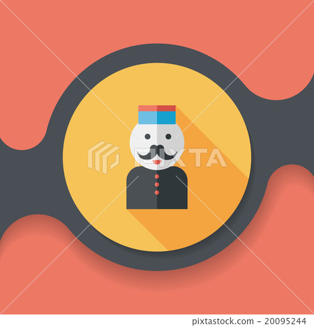 Hotel bellhop flat icon with long shadow,eps10 Hotel bellhop flat icon with long shadow,eps10 20095244