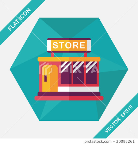 Building shop store flat icon with long shadow,eps10 20095261
