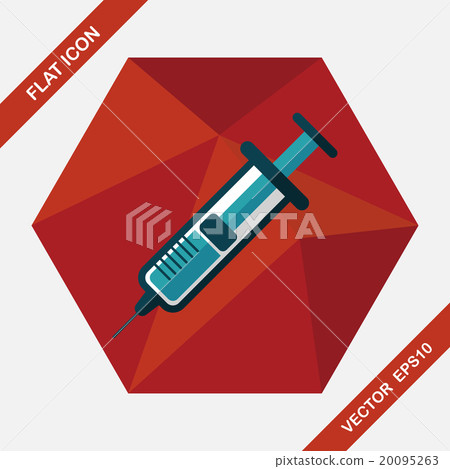 syringe flat icon with long shadow syringe flat icon with long shadow 20095263