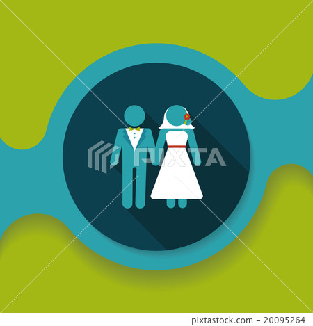 wedding couple flat icon with long shadow,eps10 wedding couple flat icon with long shadow,eps10 20095264