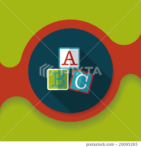 ABC blocks flat icon with long shadow,eps10 20095265