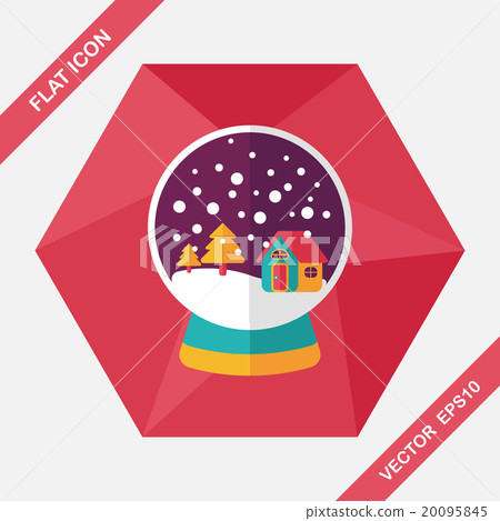 snow globe and gifts flat icon with long shadow,eps 10 snow globe and gifts flat icon with long shadow,eps 10 20095845