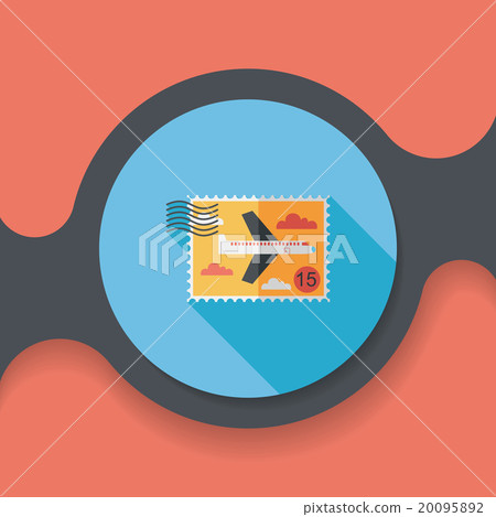 Aircraft stamp flat icon with long shadow,eps10 20095892
