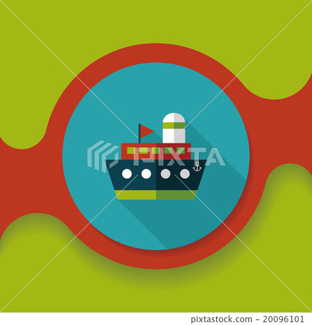 ship boat flat icon with long shadow,eps10 - Stock Illustration ...